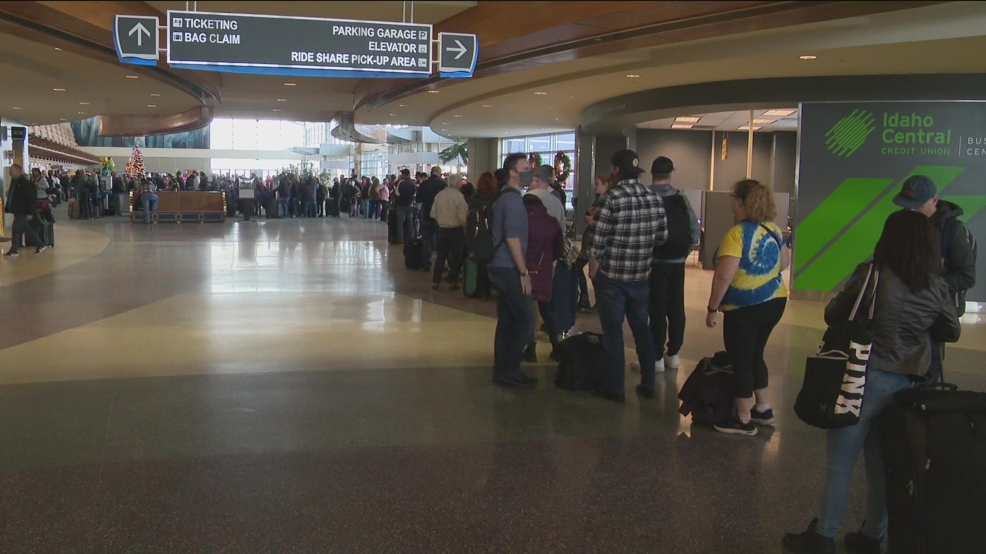 Southwest Airlines cancelled 12 of 13 total flights into the Boise Airport Dec. 26.