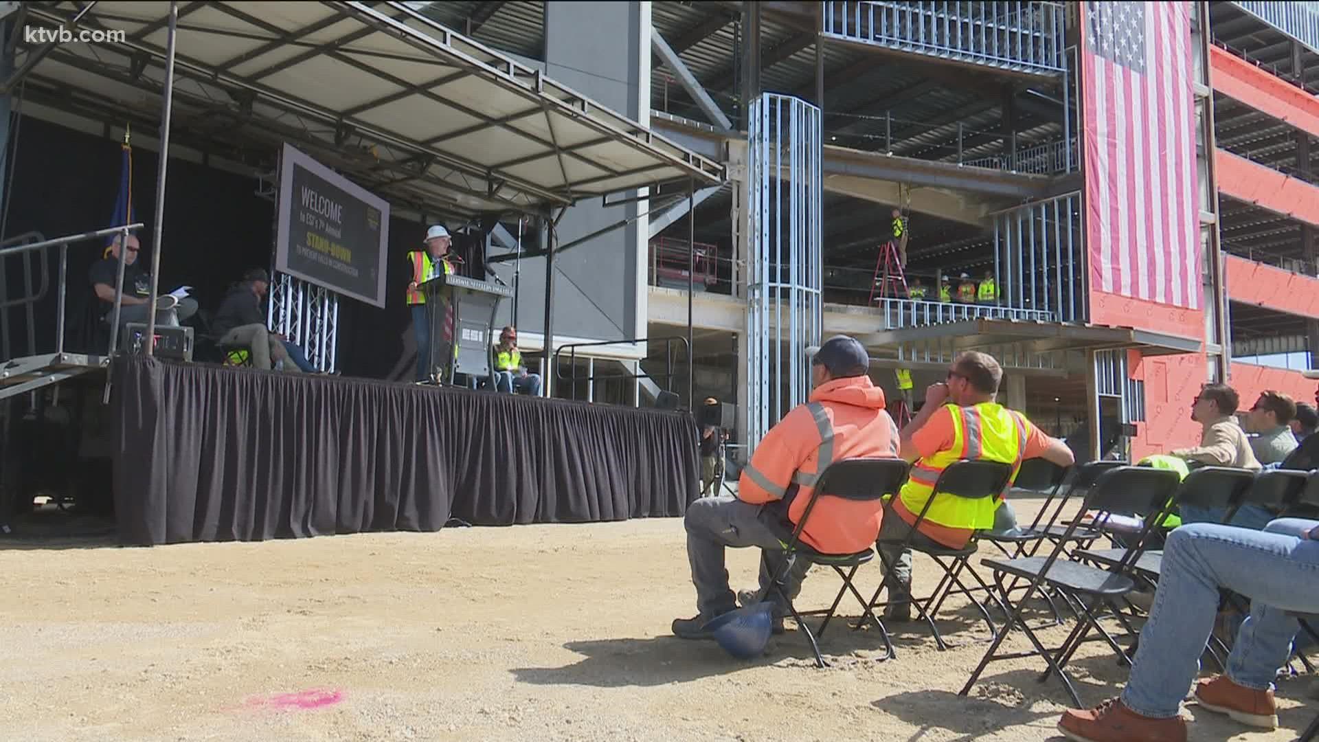 ESI is participating in OHSA's National Safety Stand Down Week by hosting a demonstration for 500 construction workers about safety protocols to prevent falls.