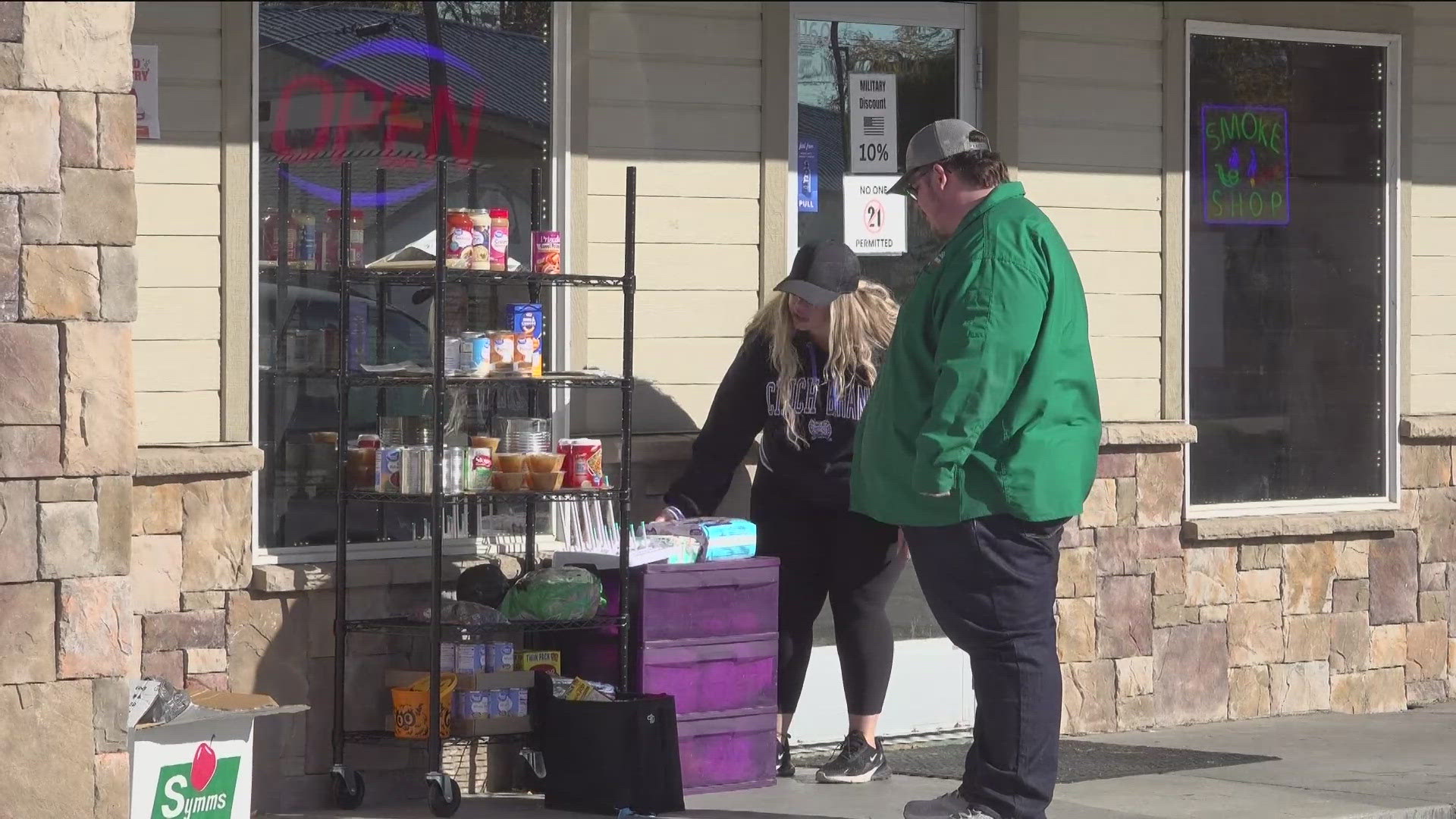 Two Mountain Home women started a community cupboard providing free food and essentials to anyone in need affected by the government shutdown. 