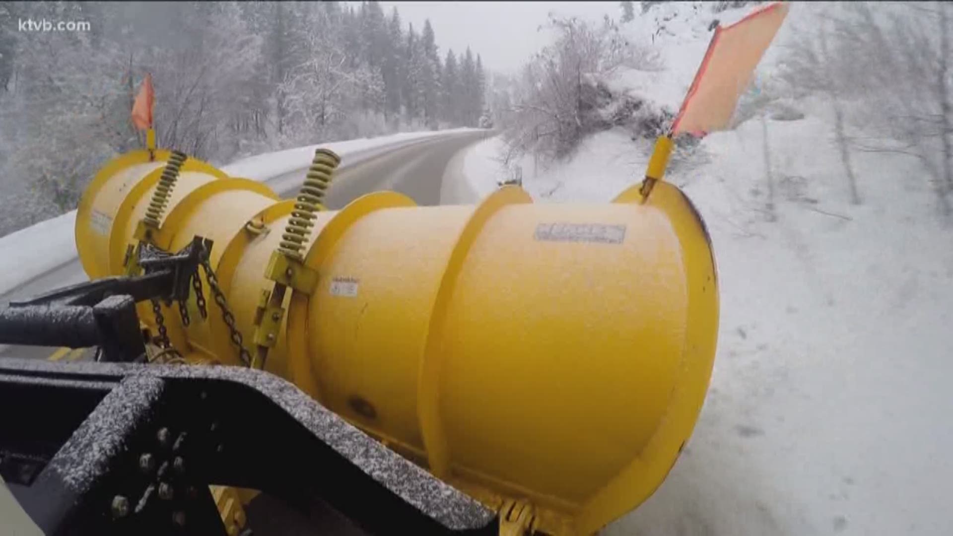 While Idaho Transportation Department shut down a long stretch of Highway 55 Monday night due to dangerous conditions for plow trucks, crews are out on other mountain roads around the state, working to keep them open.