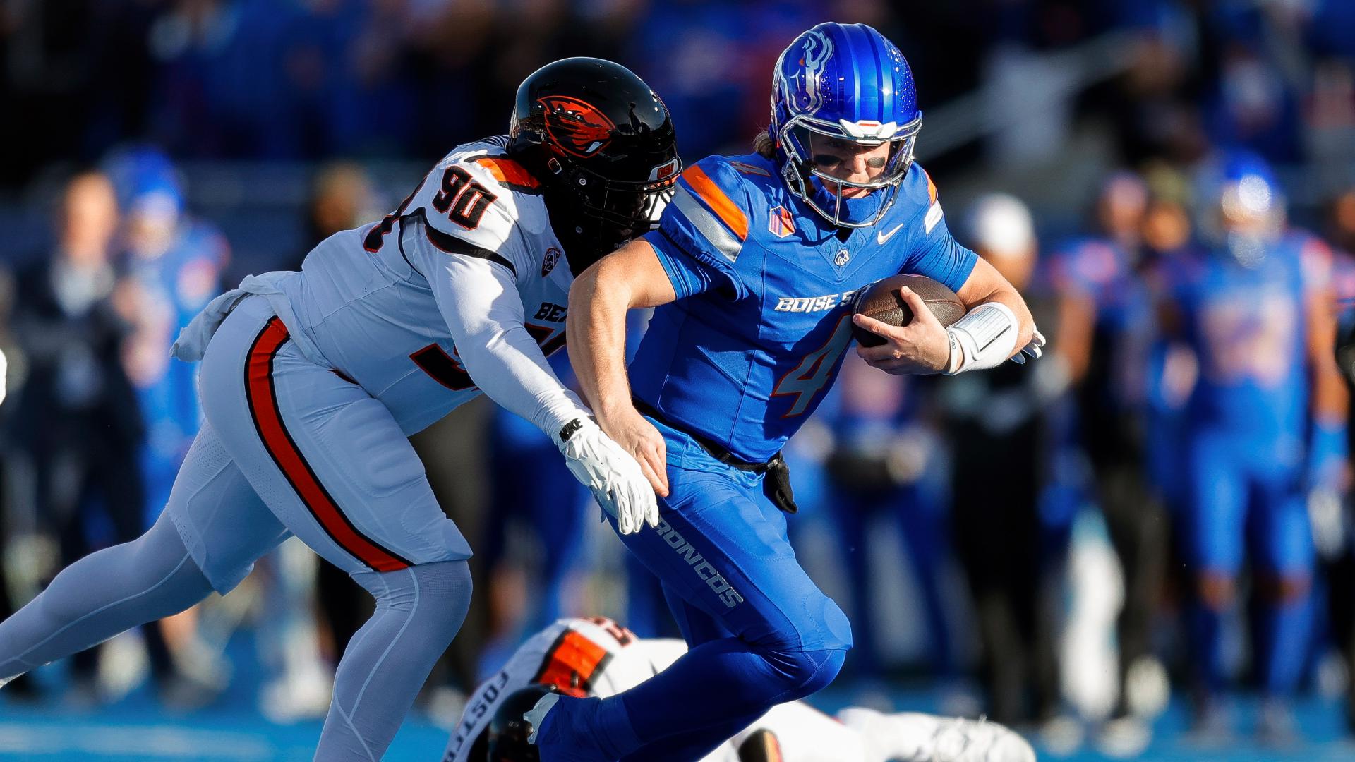 Boise State quarterback talks about his team's victory over the Oregon State Beavers.