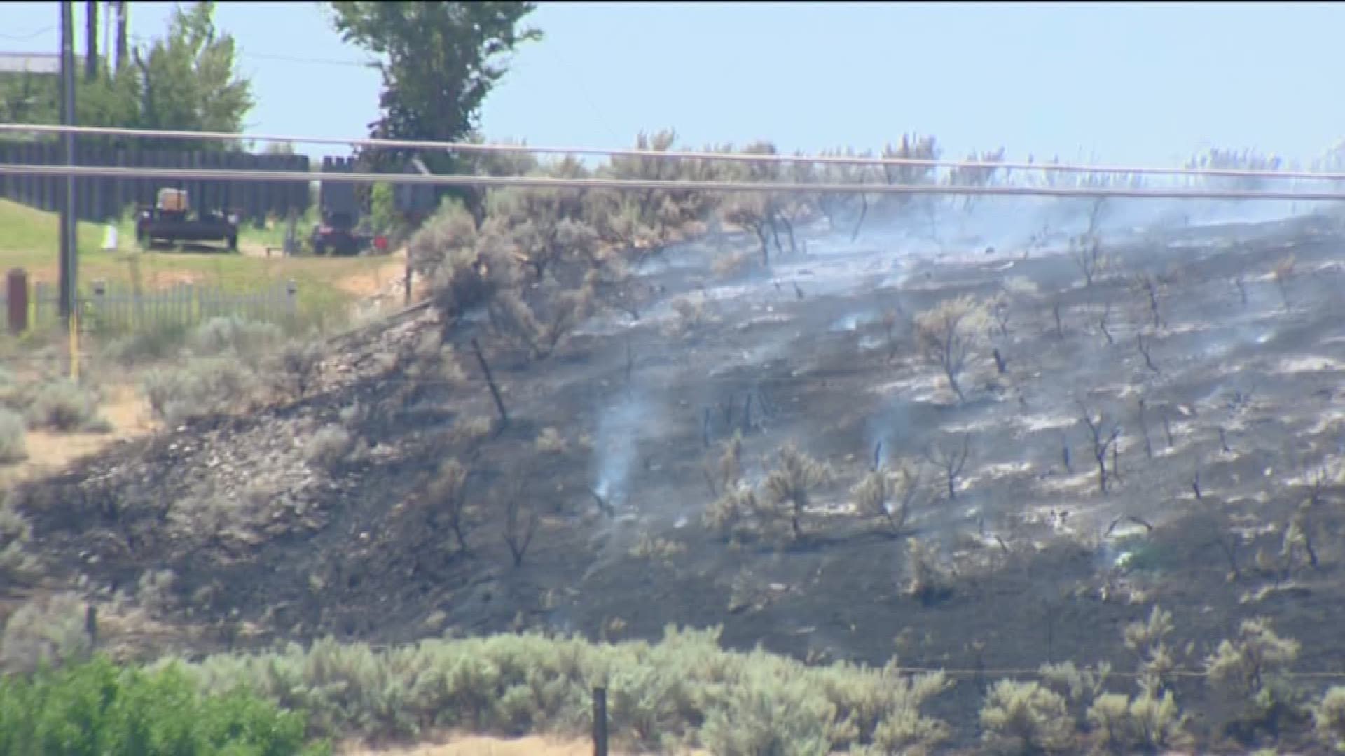 Firefighters were able to keep the flames away from homes.