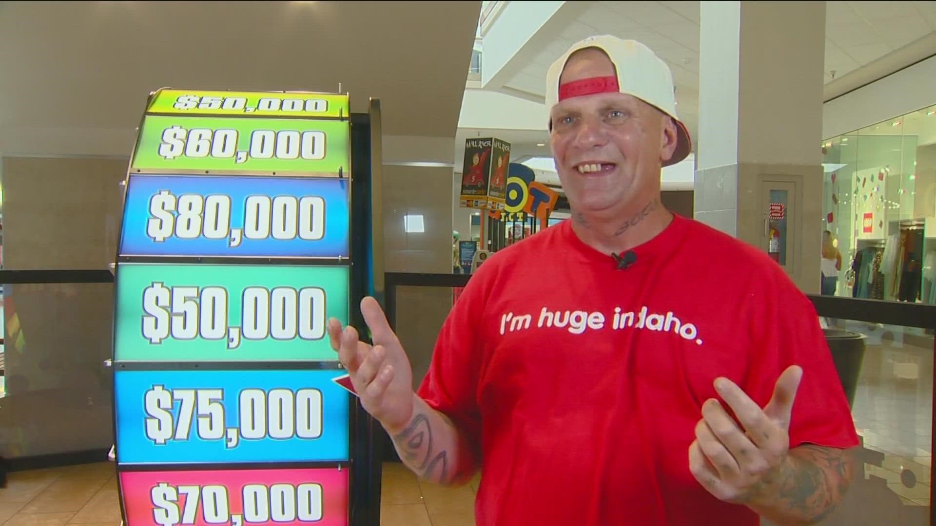 The Big Spin Winner Event gives previous Idaho Lottery winners the chance to win up to $100,000 by spinning a 6 ft wheel.