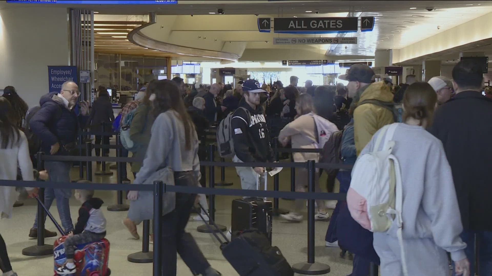 The Boise Airport suggests travelers show up an hour and a half early due to the influx of people. 