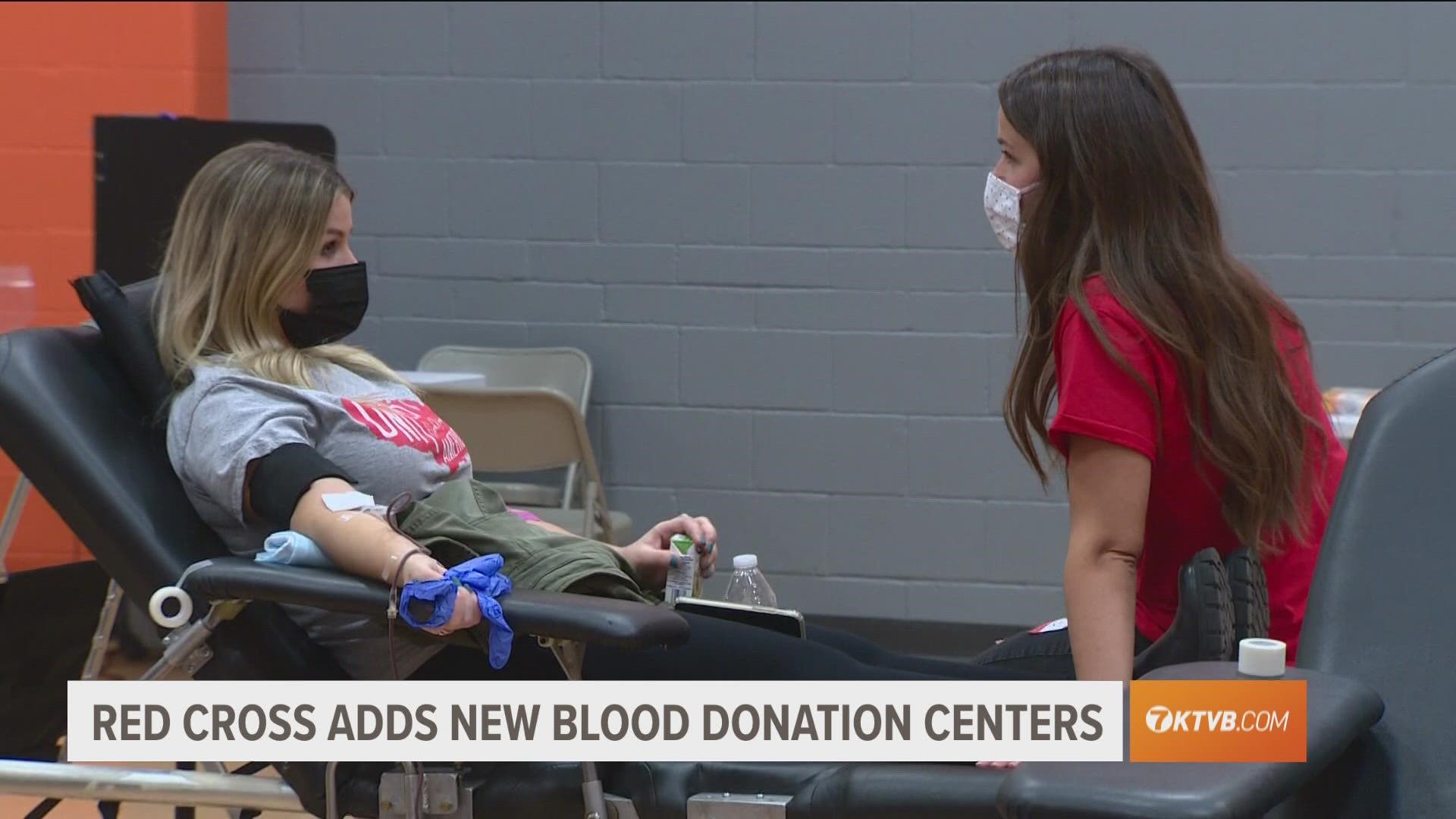 The two new facilities will be in Nampa and Twin Falls. The Red Cross of Idaho said it collects close to 70,000 units of blood from more than 2,000 drives each year.