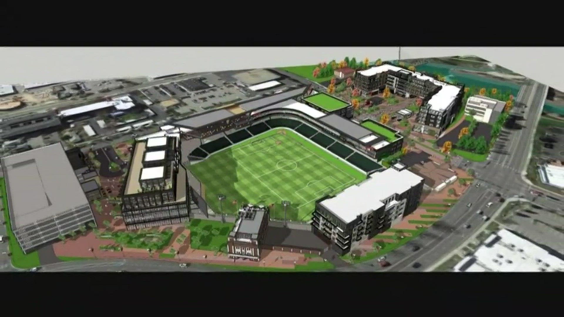 Opponents speak out against proposed stadium.