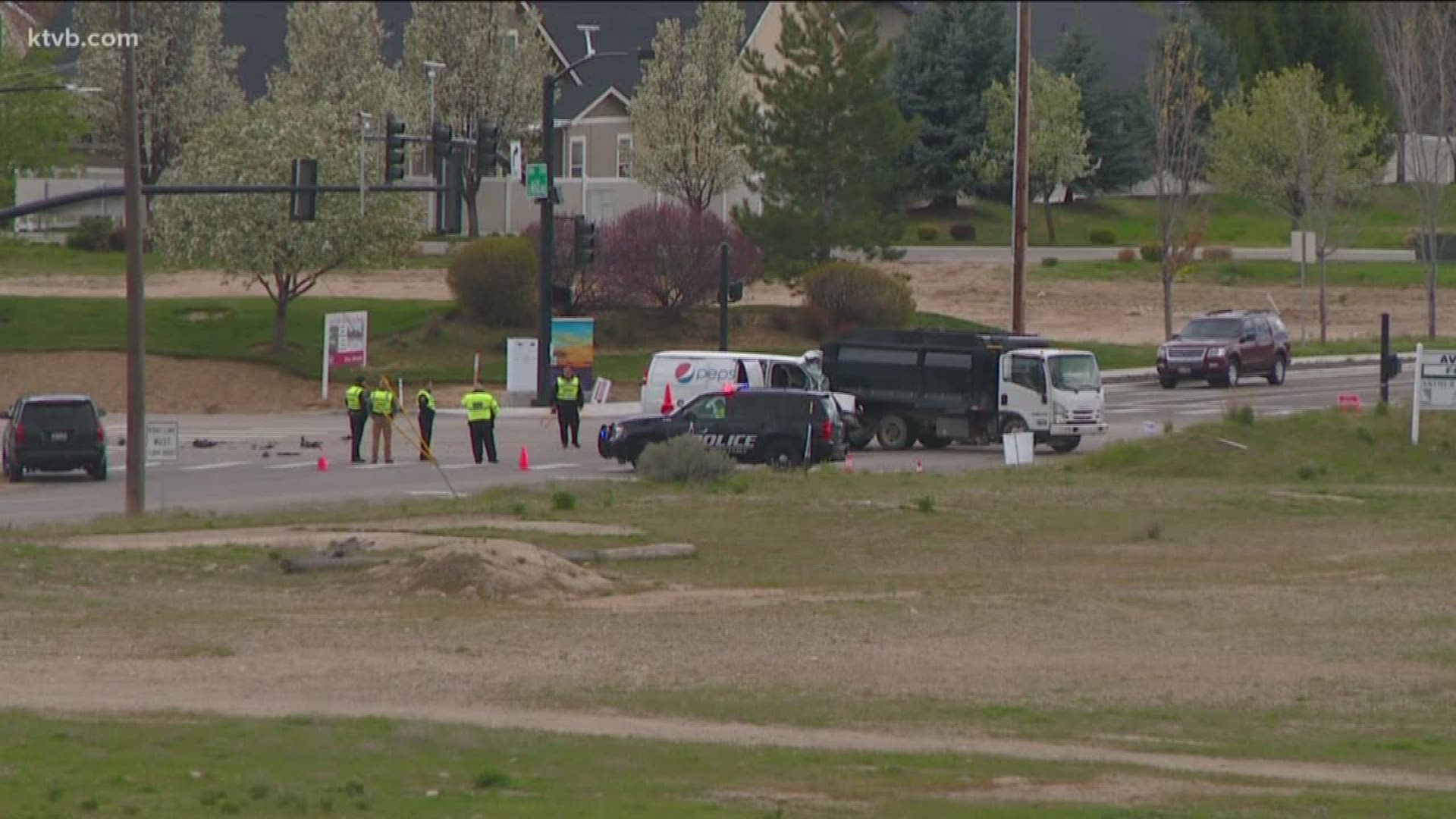 It happened on Highway 55 when a van crashed into the back of a truck.