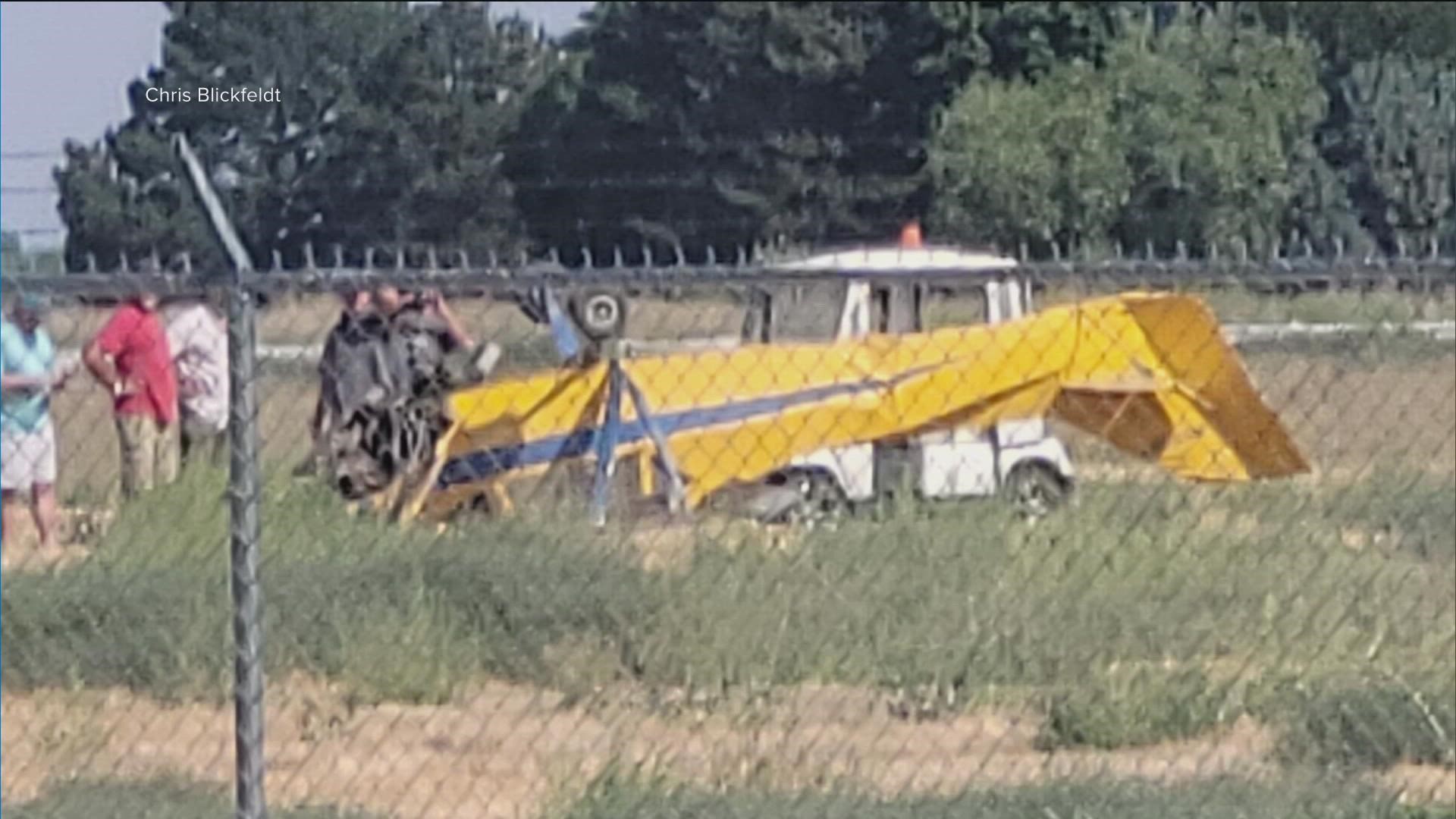 The pilot took off from the airport around 4 p.m., but lost power shortly after takeoff, according to the Caldwell Fire Department.