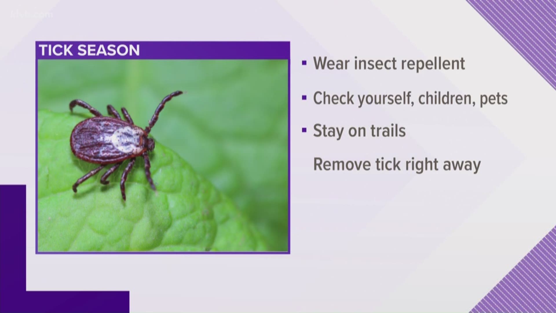 Ridge to Rivers warns people to watch out for ticks.