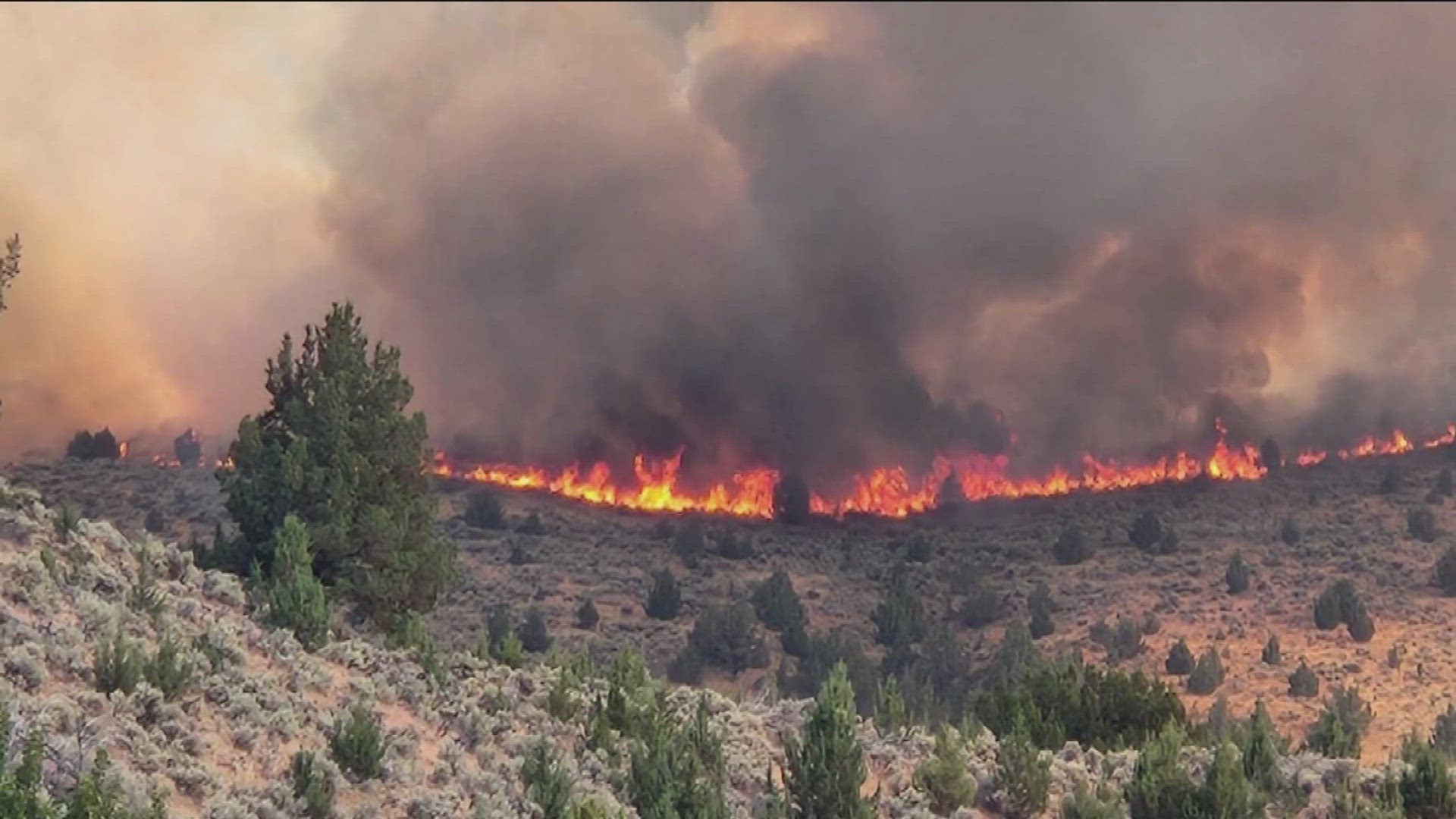 The Durkee Fire broke out on Wednesday, after a lightning strike hit dried grass, evacuations are in place.