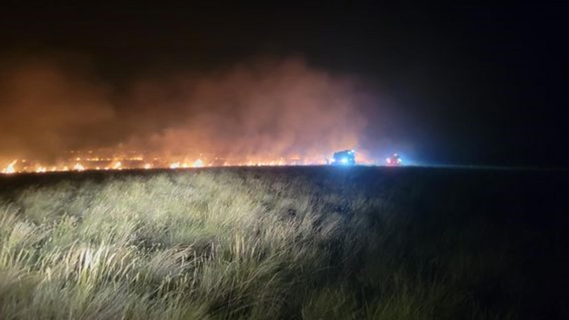 The Bureau of Land Management said crews worked through the night after lighting caused three fires south of Glenns Ferry.