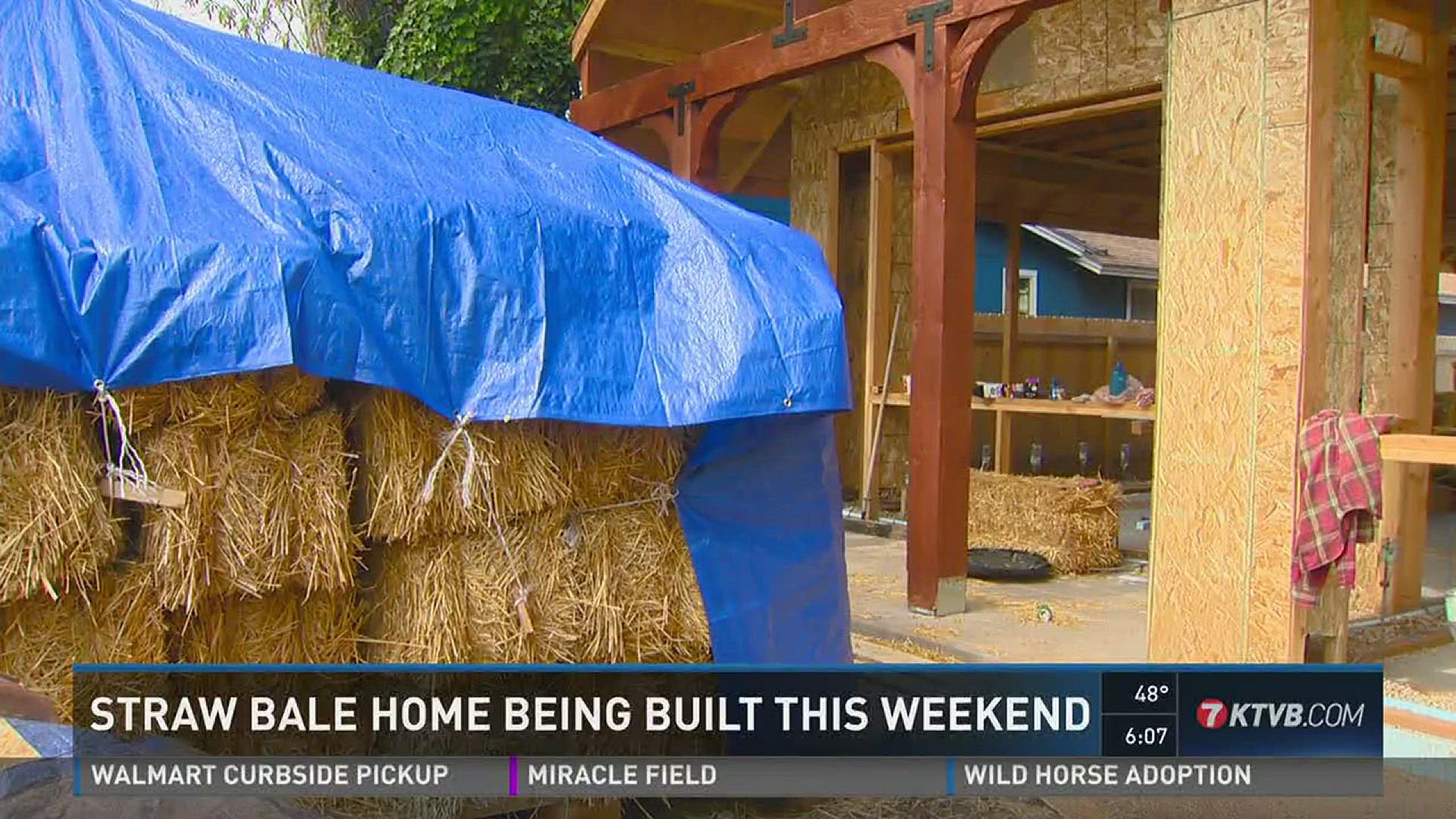 Instead of using traditional insulation, a Boise builder is using straw bales to help keep a home cool in the summer and warm in the winter.