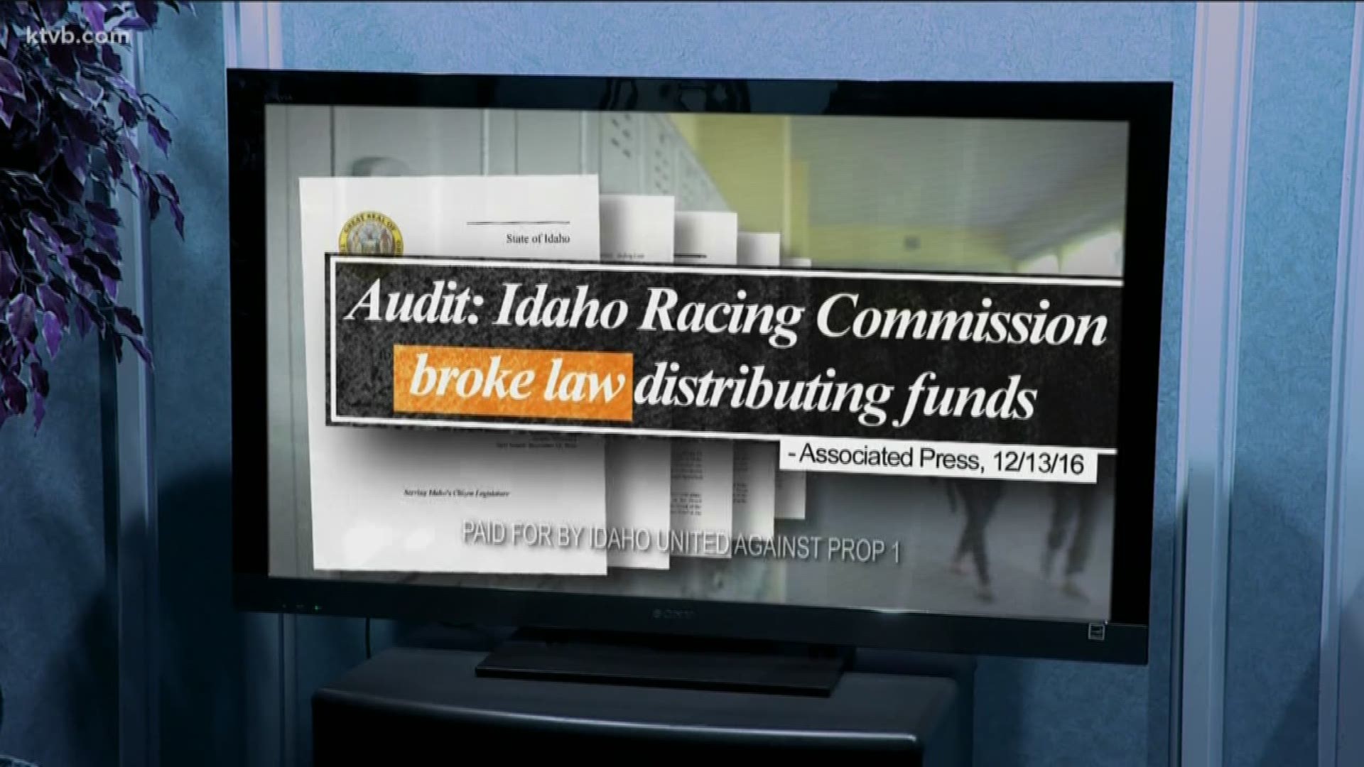 A new campaign ad from an anti-Prop 1 group points out financial mistakes made when historical horse racing machines were last legal in Idaho.