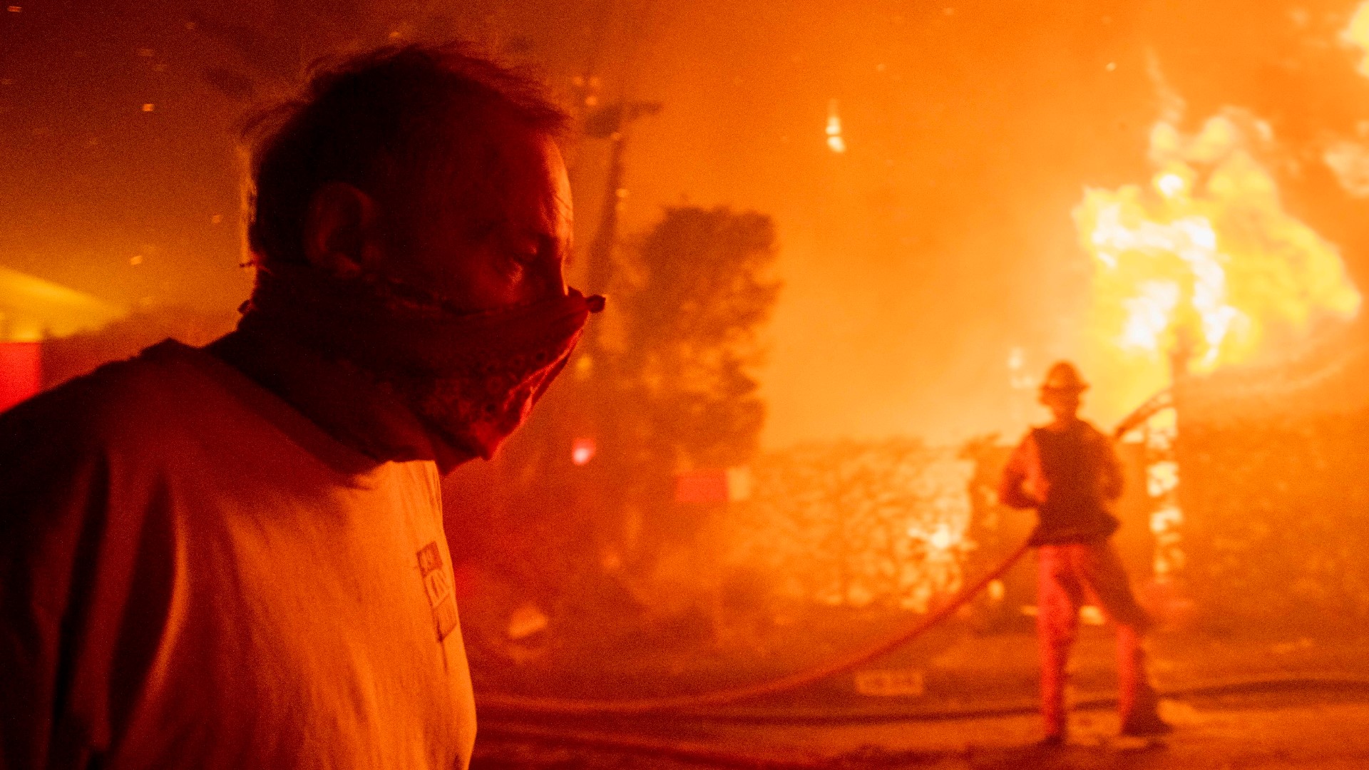 Firefighters battled the destructive Kincade Fire and Getty Fire on Monday, as others in Northern and Central California prepare for more PG&E shutoffs.