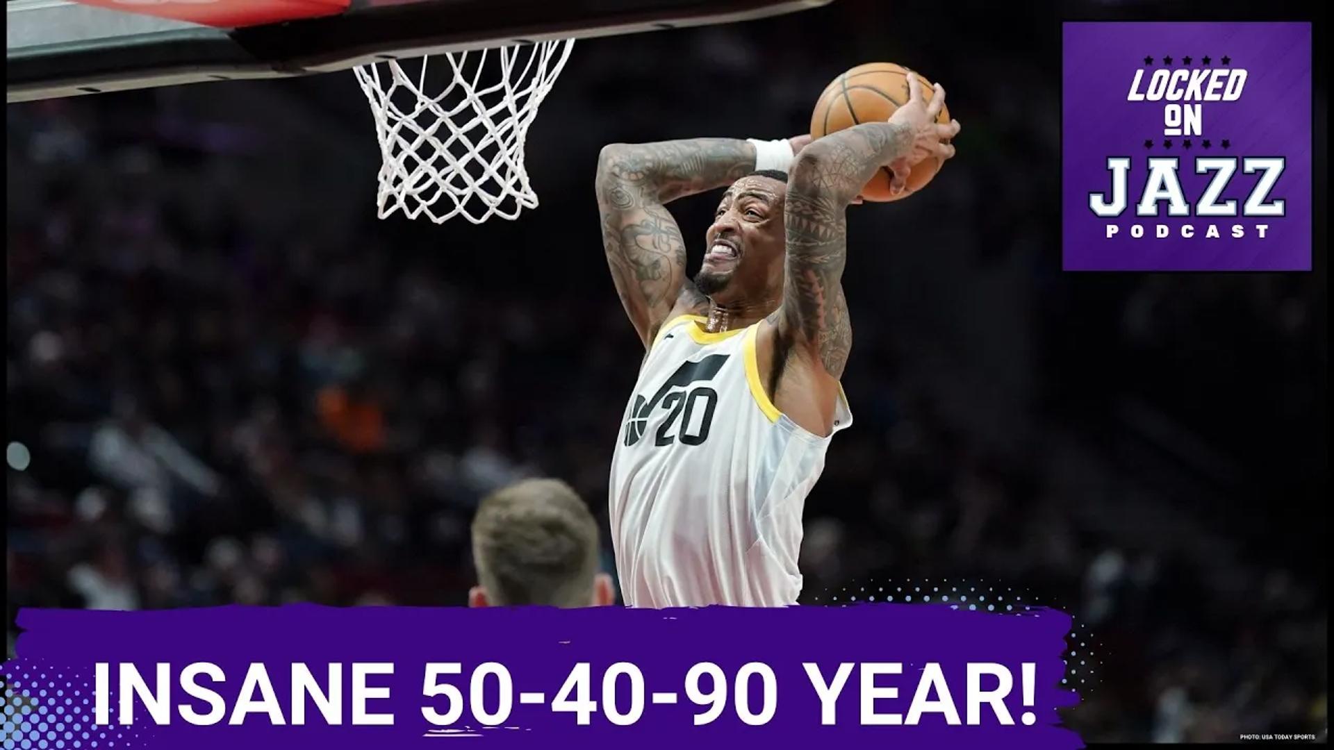 David Locke, radio voice of the Utah Jazz and Jazz NBA Insider, explores John Collins' remarkable offensive performance, shooting an impressive 50-40-90 split.