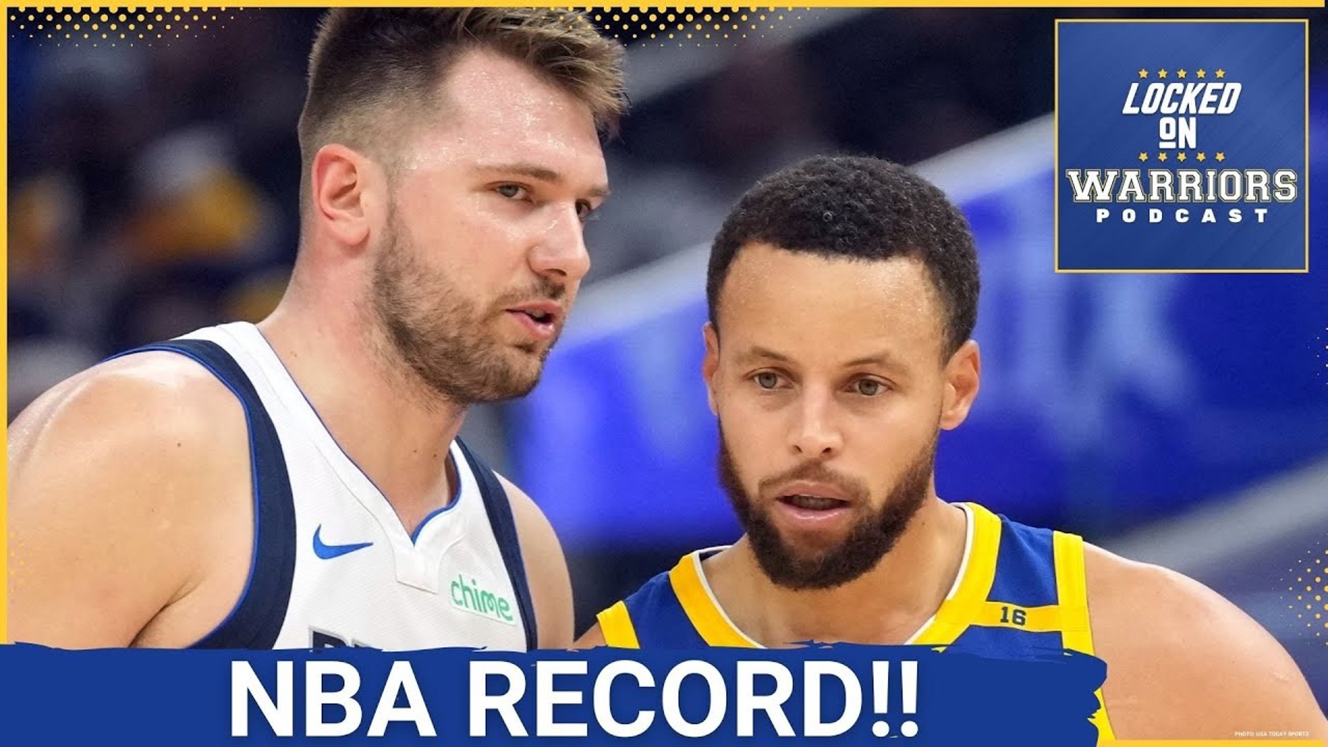 The Golden State Warriors and Dallas Mavericks combined for an NBA record 30 threes in the first half, with Golden State hitting a franchise record 18.