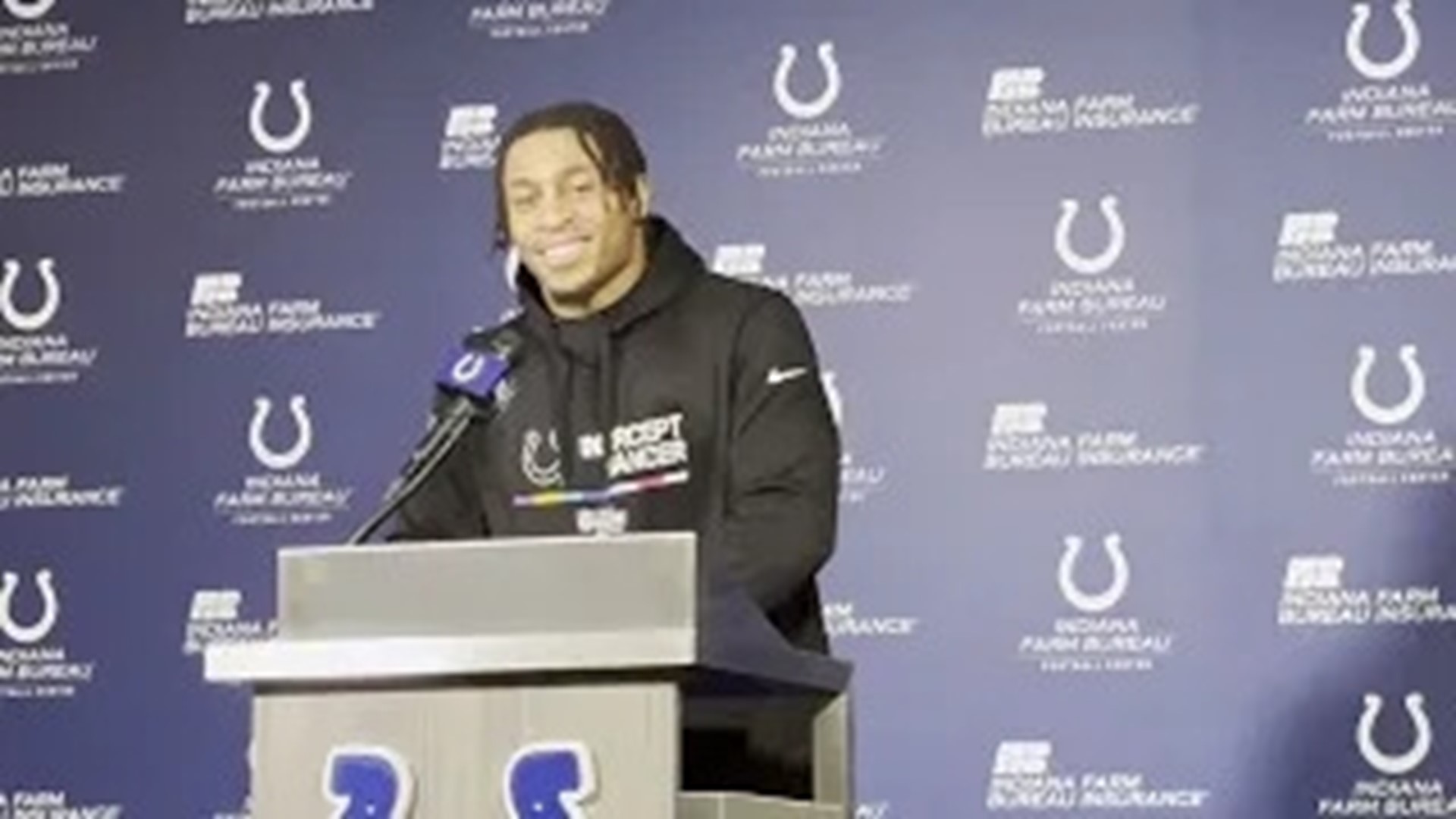 Indianapolis Colts running back Jonathan Taylor spoke to the media, reflecting on a season that started with injuries and a holdout.