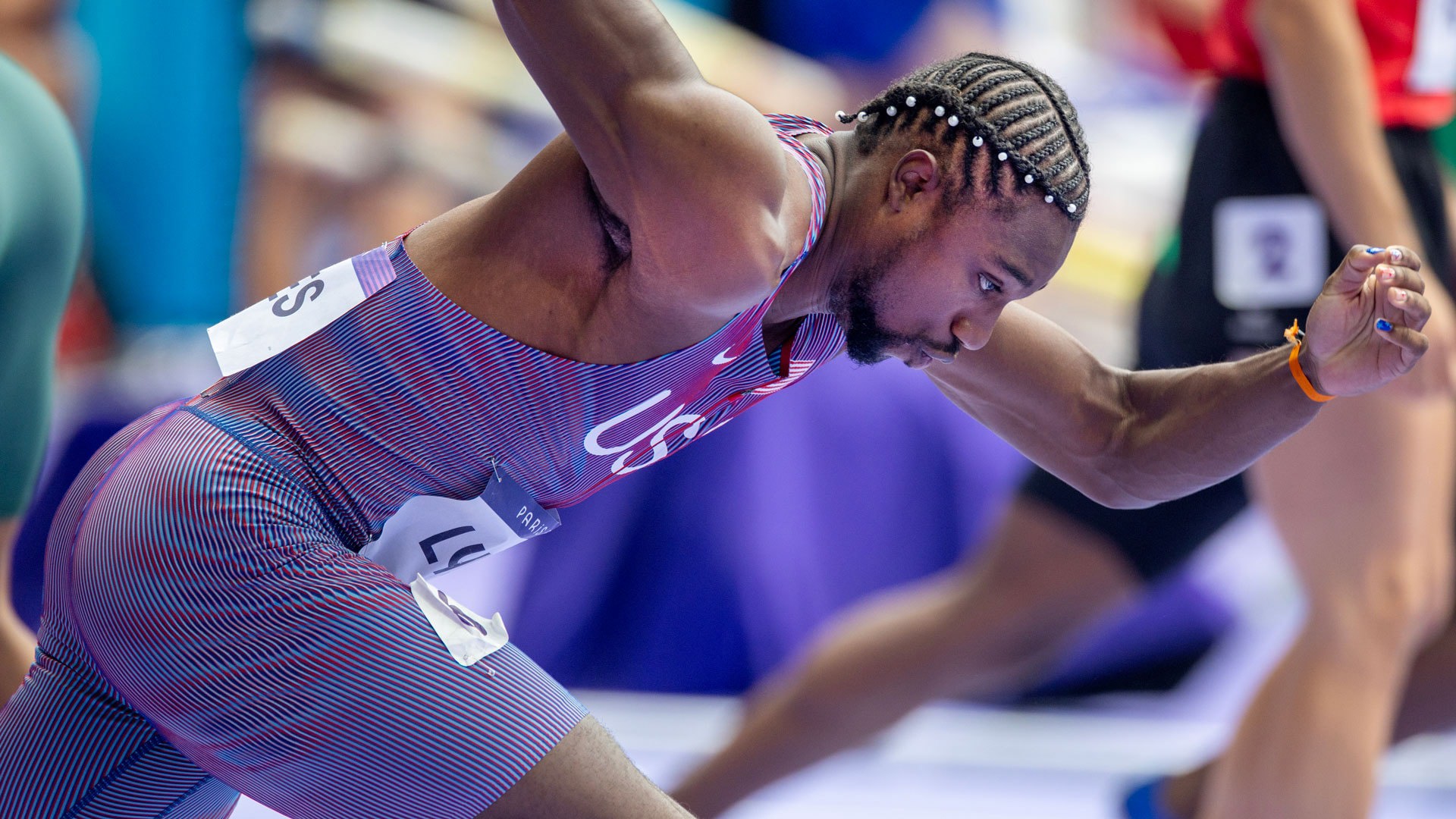 After winning the 100-meter sprint by .005 seconds, Noah Lyles looks for another gold in the 200 meters.