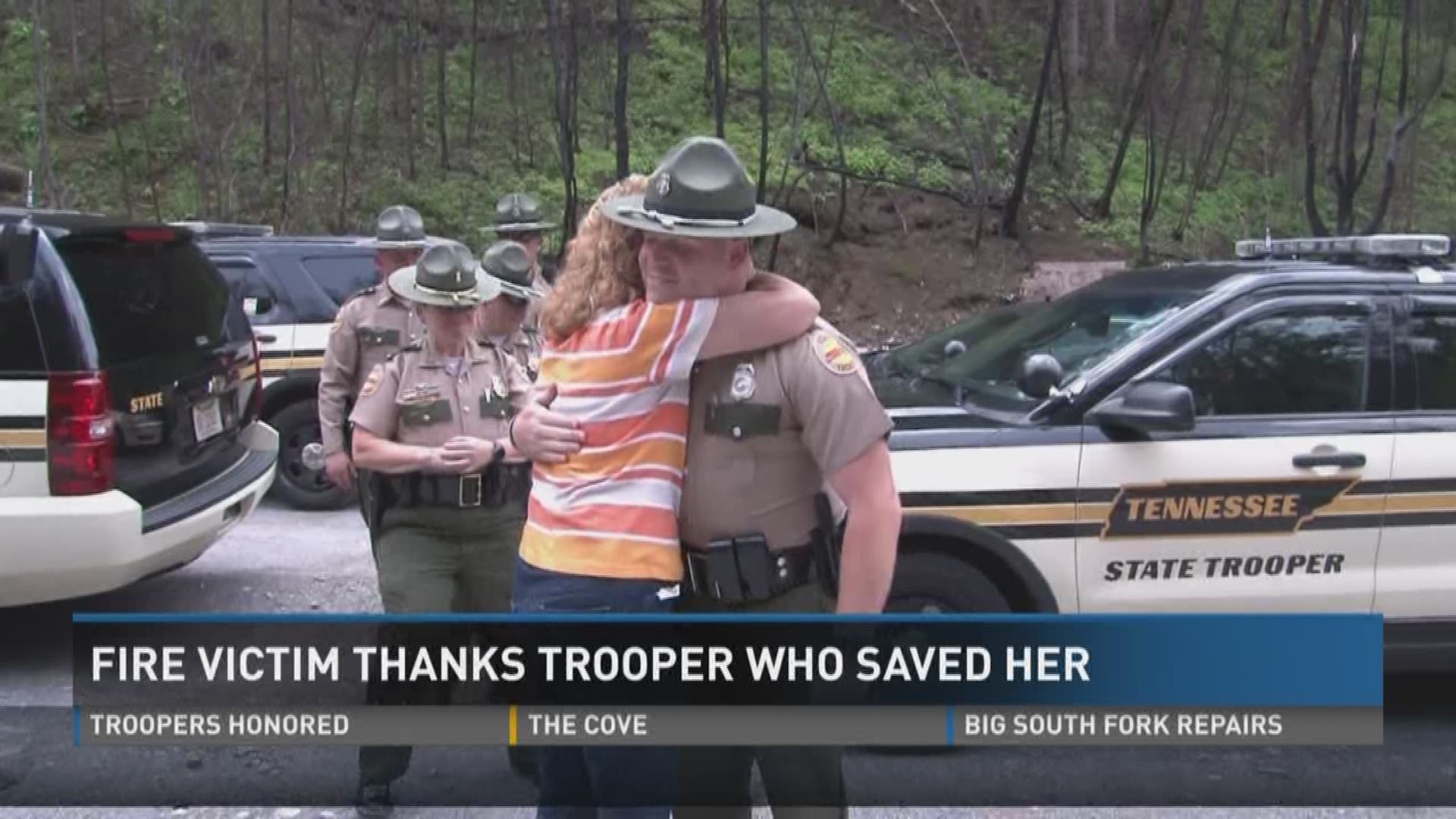 Gatlinburg Woman Reunites With State Trooper Who Saved Her During The Fires 6237