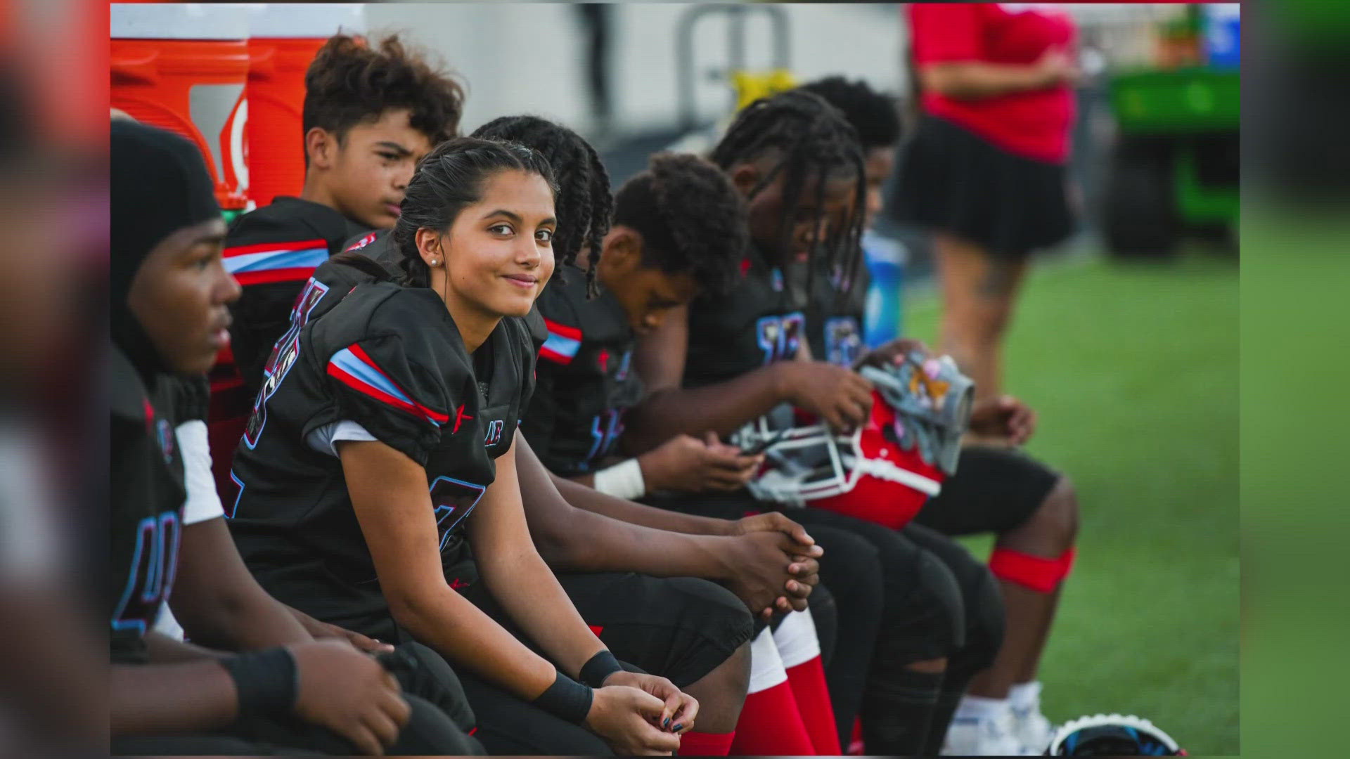 She is the only girl on Austin East's football team. 