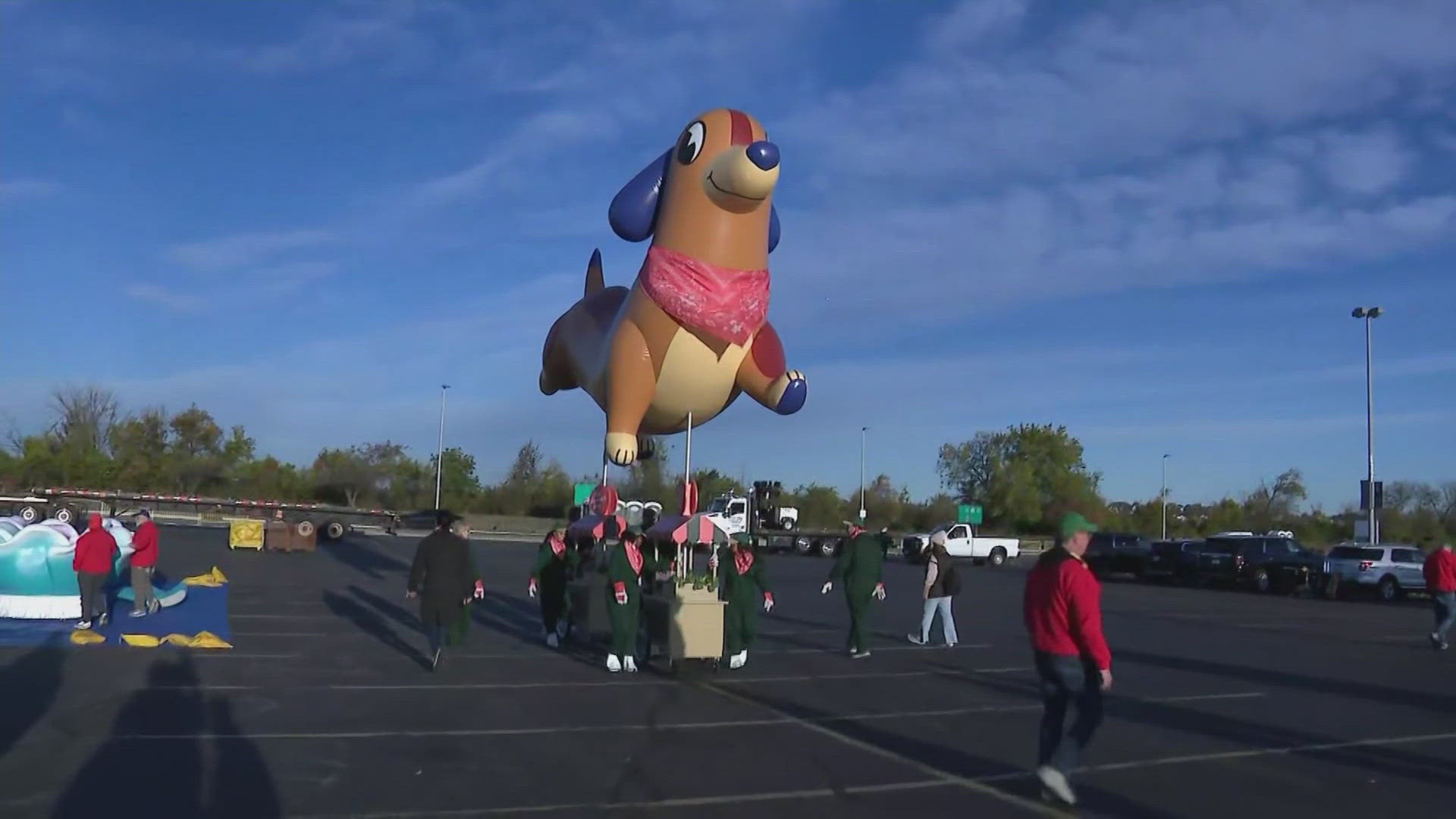Over the weekend, volunteers did a test-run with the balloons as tall as a four-story building.