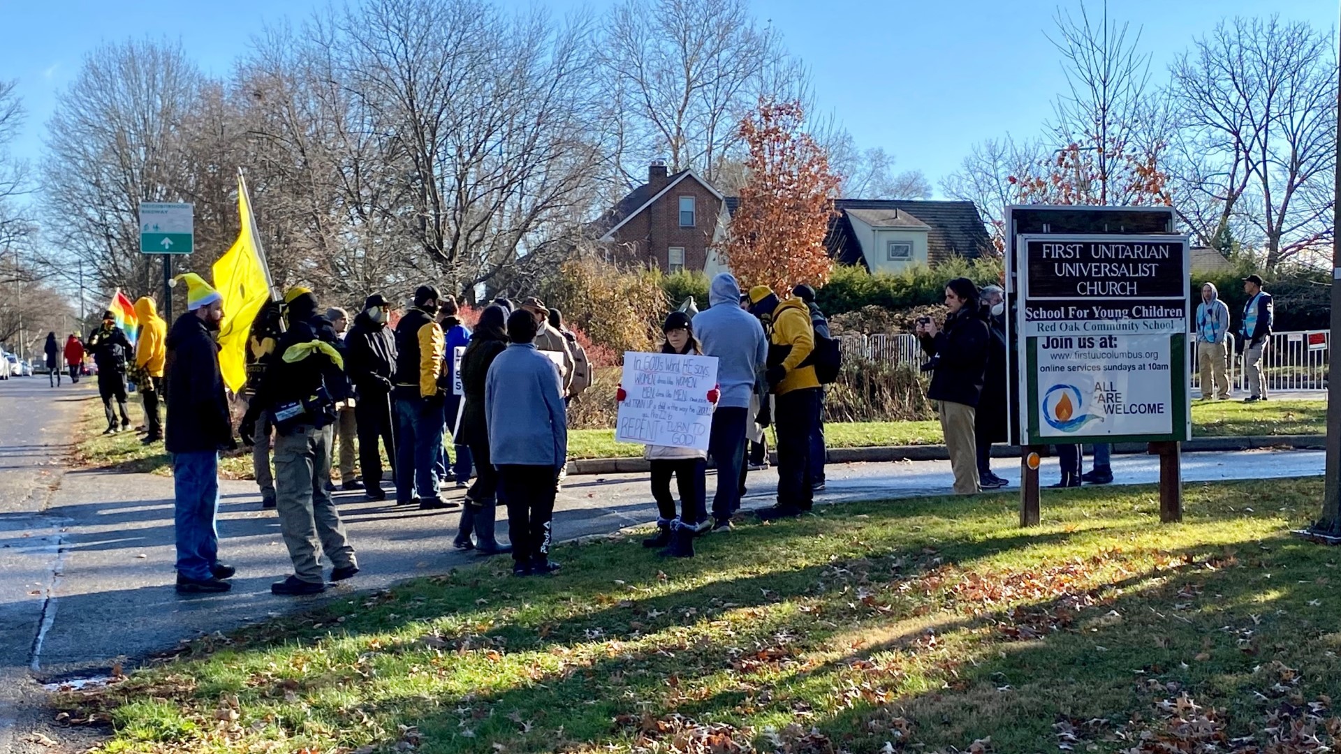 The Red Oak Community School's “Holi-Drag Storytime” event was to have been held Saturday morning at the First Unitarian Universalist Church of Columbus.