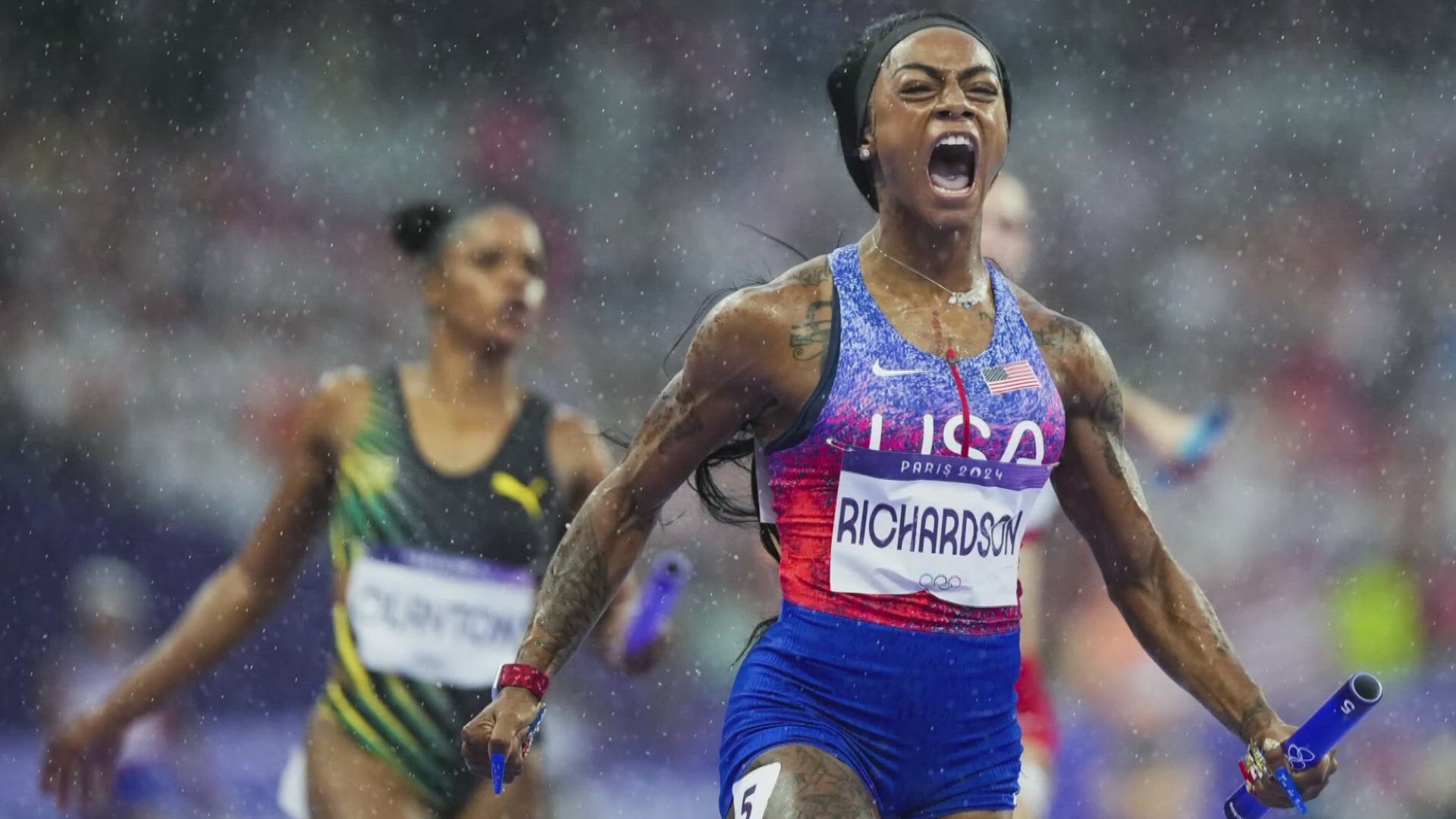 The 24-year-old from Dallas went so fast in the women's 4x100-meter relay final, it took a moment for the scoreboard to catch up.