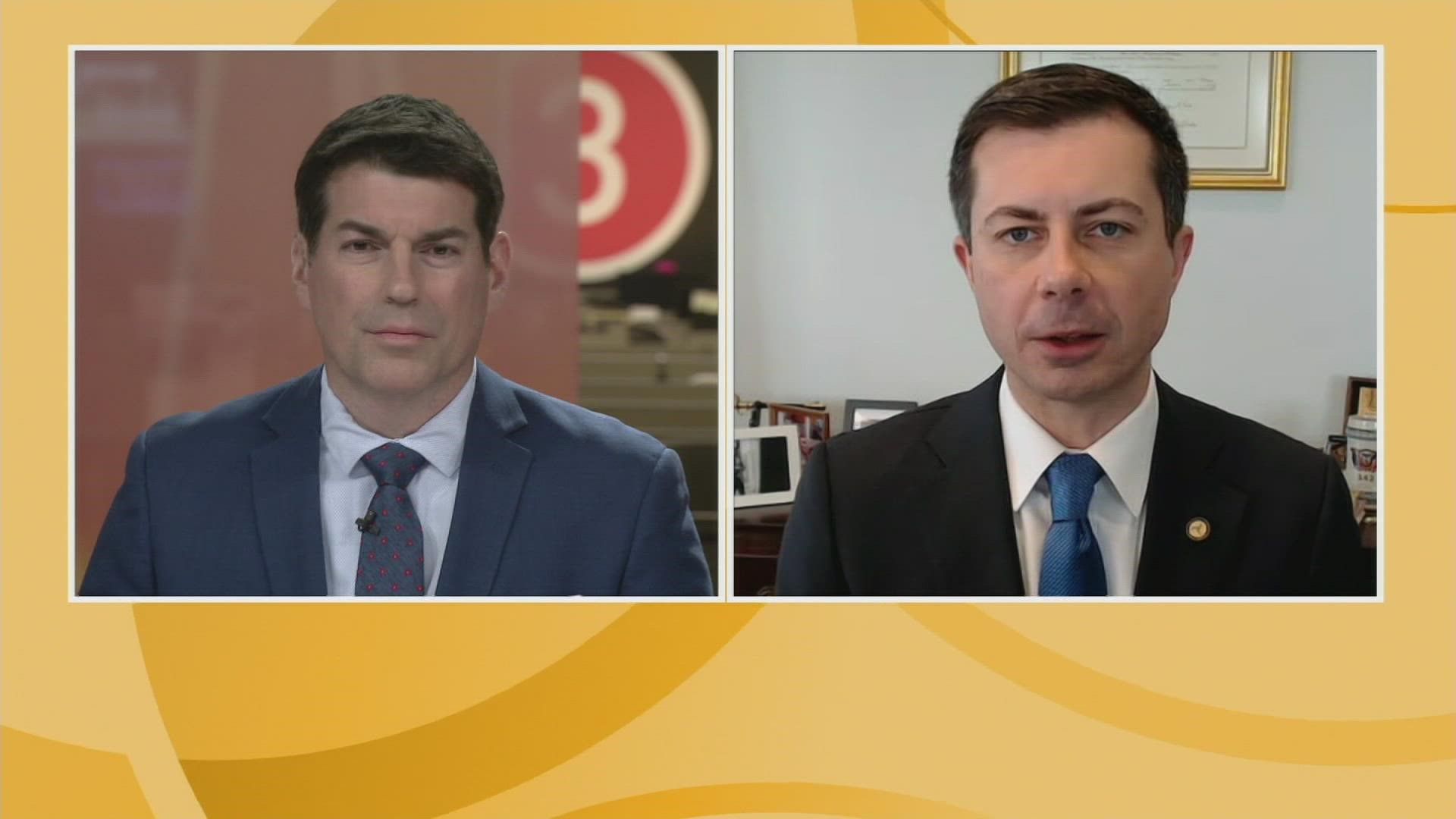 3News' Dave Chudowsky speaks one-on-one with Buttigieg about his calls for action regarding the rail industry.