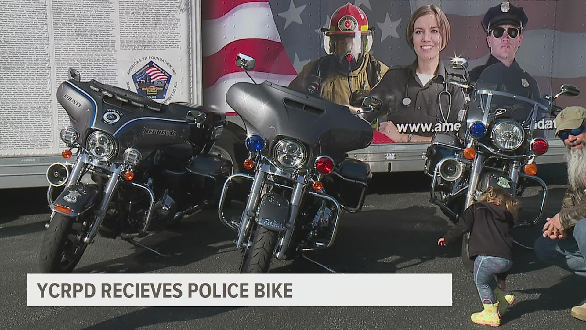 The York County Regional Police Department won the bike during America's 911 Foundation 9/11 ride last August.