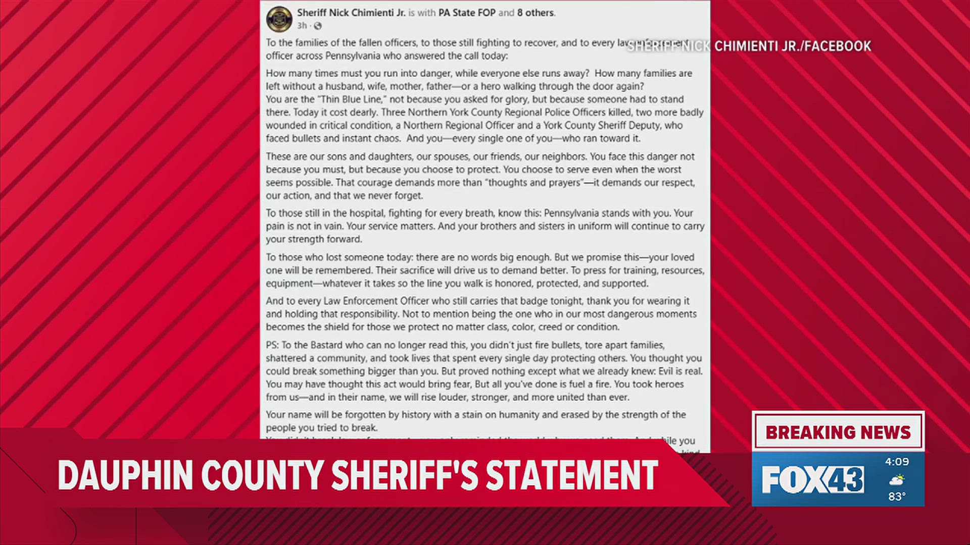 Watch the full breaking news cut-in on the York County shooting investigation. Officials, including DA Tim Barker and the Attorney General, provided updates.