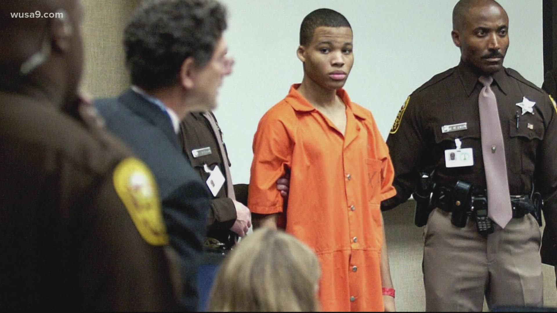 Malvo's attorneys argue his sentence goes against a 2012 Supreme Court ruling barring mandatory life sentences without parole for juvenile offenders.