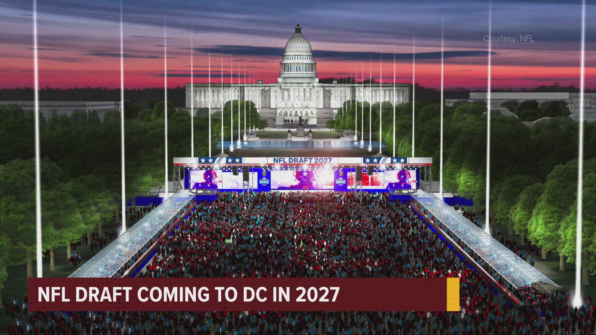 The 2027 NFL draft is heading to the nation’s capital, with plans to hold the event on the National Mall, President Donald Trump said Monday.