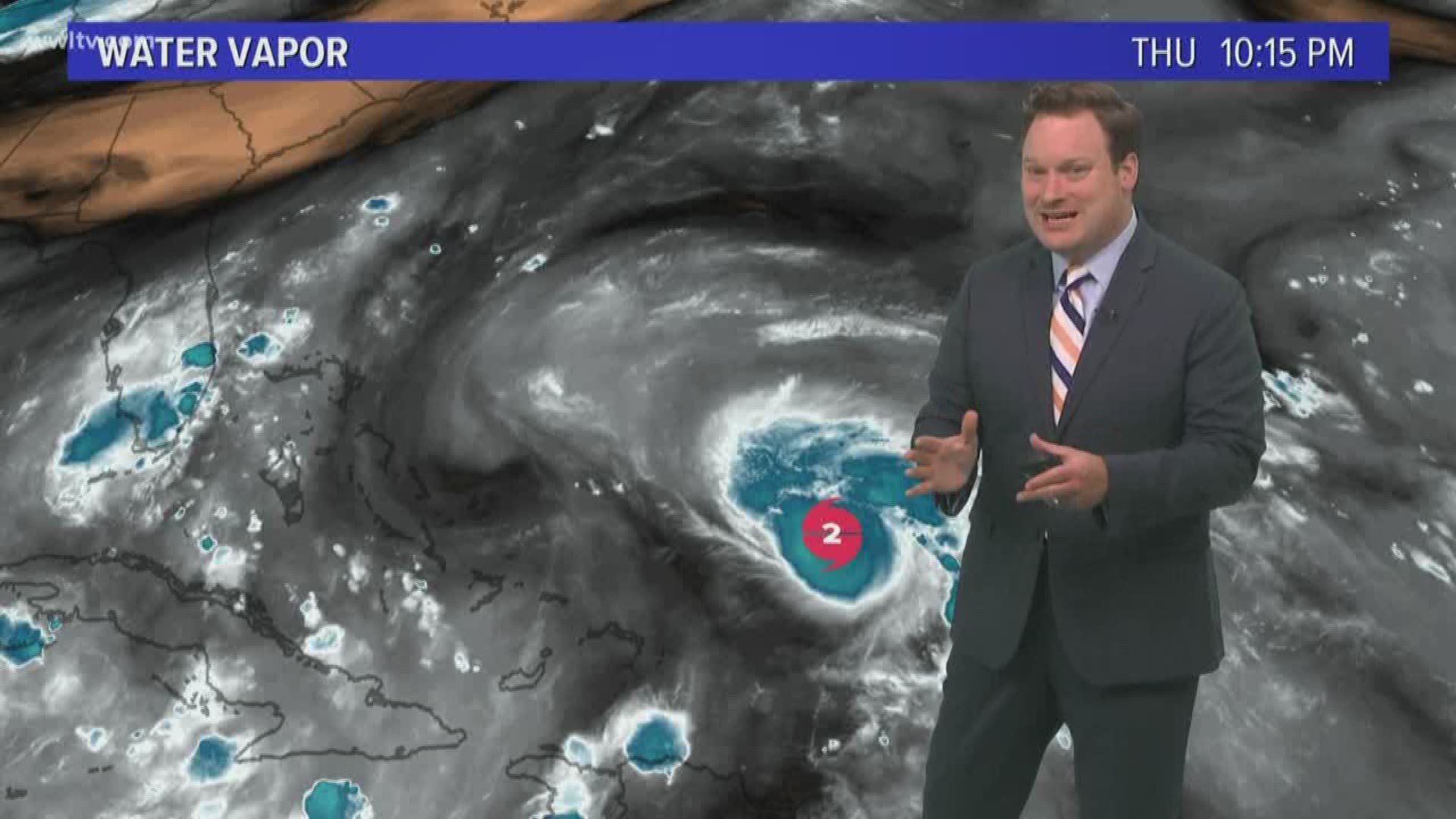 Meteorologist Chris Franklin has a look at the now category 2 Hurricane Dorian and the latest track.