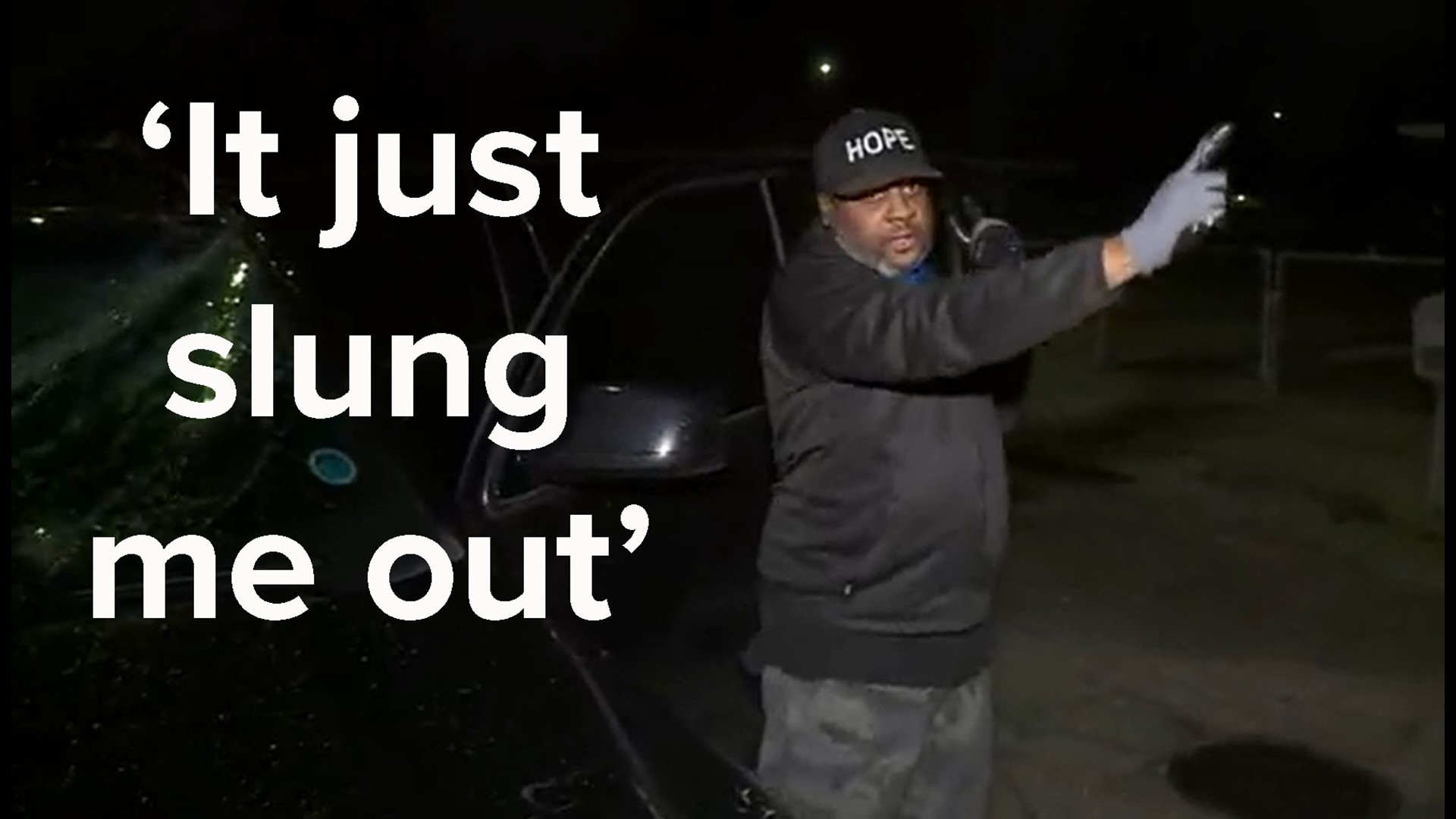 While sitting in his SUV on Franklin Street in Gretna,  he says the tornado lifted him up.
'It happened fast. I've never been inside a tornado before,' Willis said.